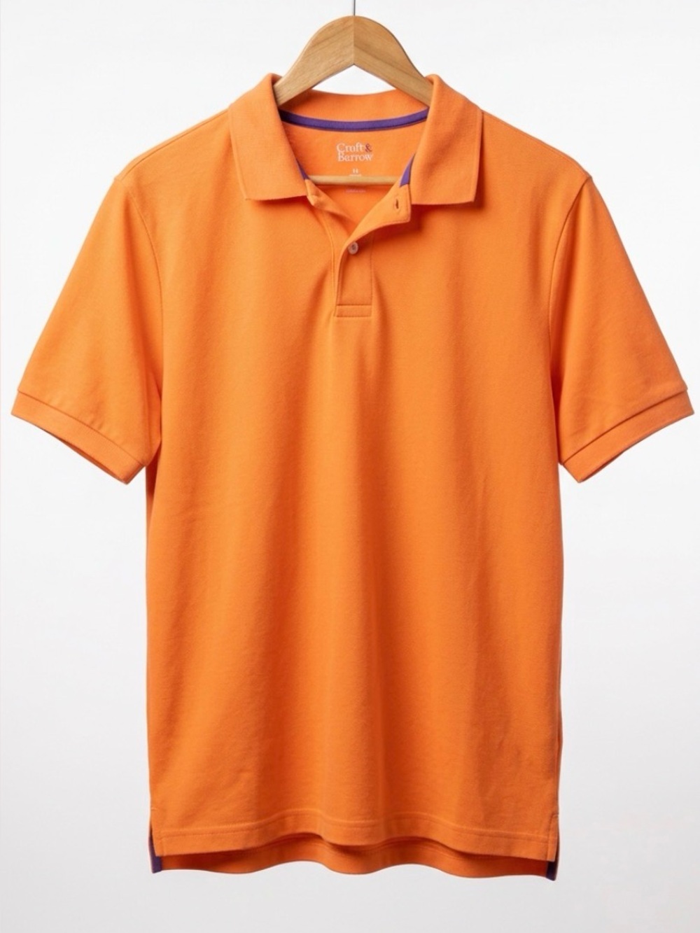 CROFT & BARROW POLO SHIRT GOLF ORANGE TEXTURED PIQUE SHORT SLEEVE SZ XL PREPPY